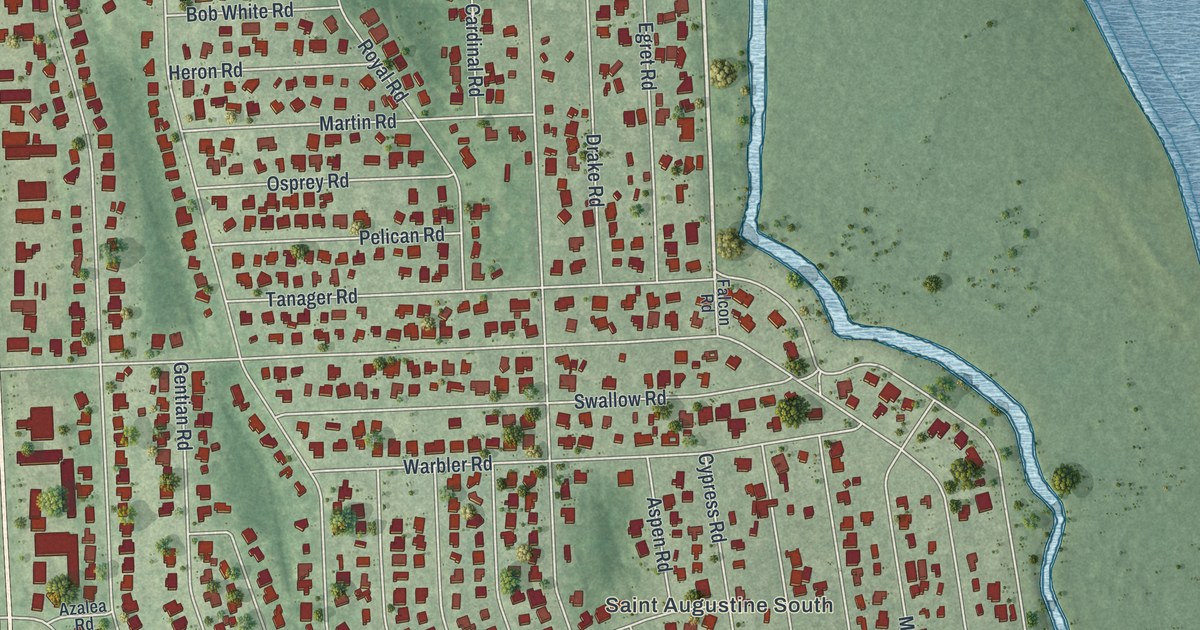 Map of St. Augustine South, Florida in 2026