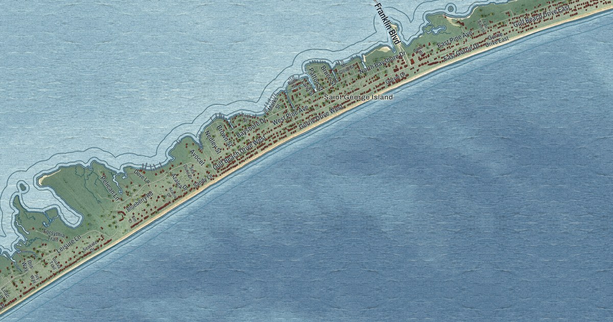 Map of St. George Island, Florida in 2026