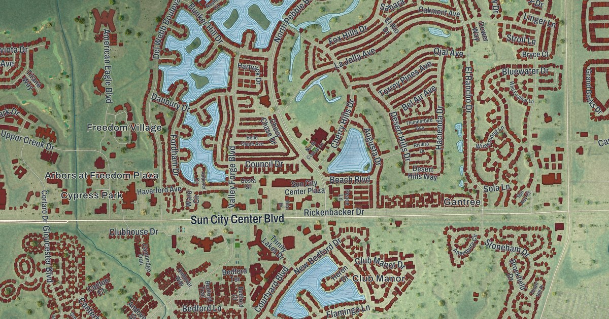 Map of Sun City Center, Florida in 2026