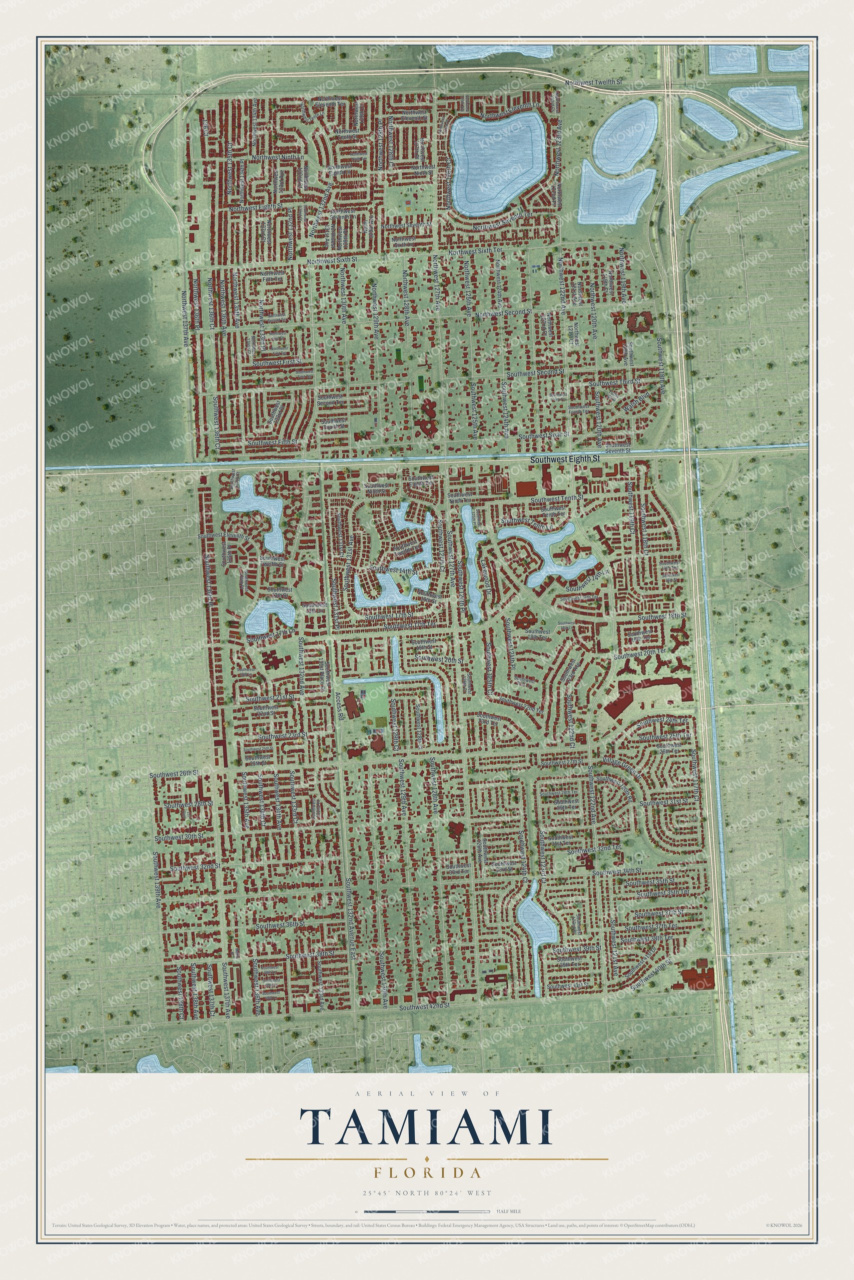 Watermarked full-map preview of Tamiami, Florida