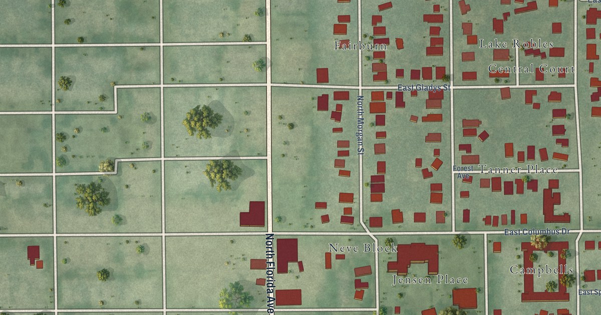 Detailed Map of Tampa Heights, Florida