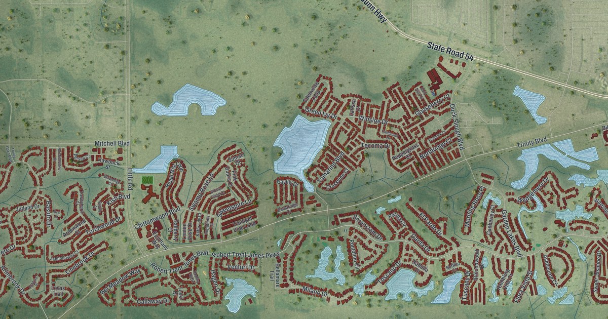 Map of Trinity, Florida in 2026