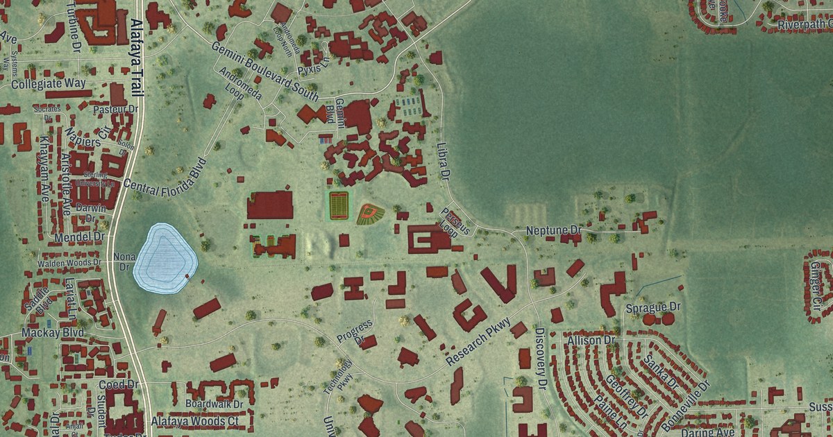 Map of University, Orange County, Florida in 2026