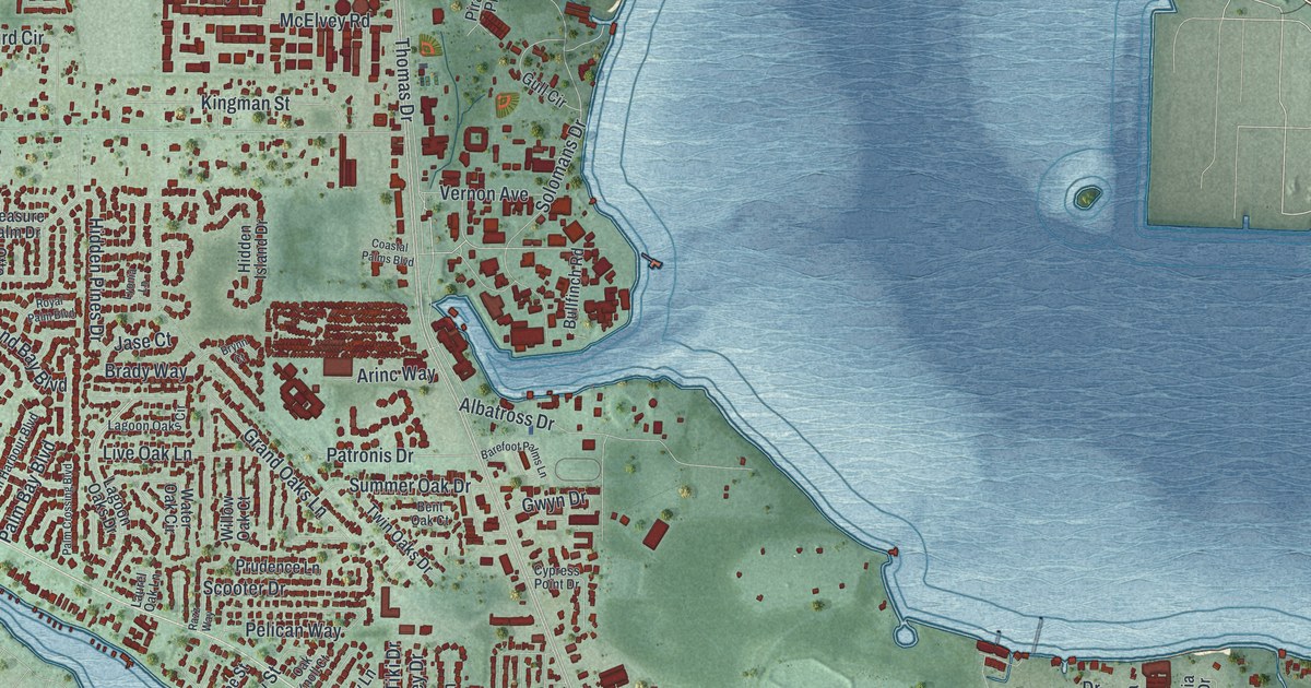 Map of Upper Grand Lagoon, Florida in 2026