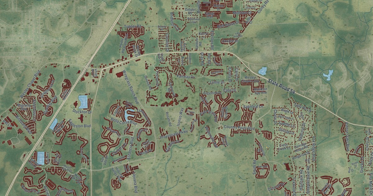 Map of Wesley Chapel, Florida in 2026