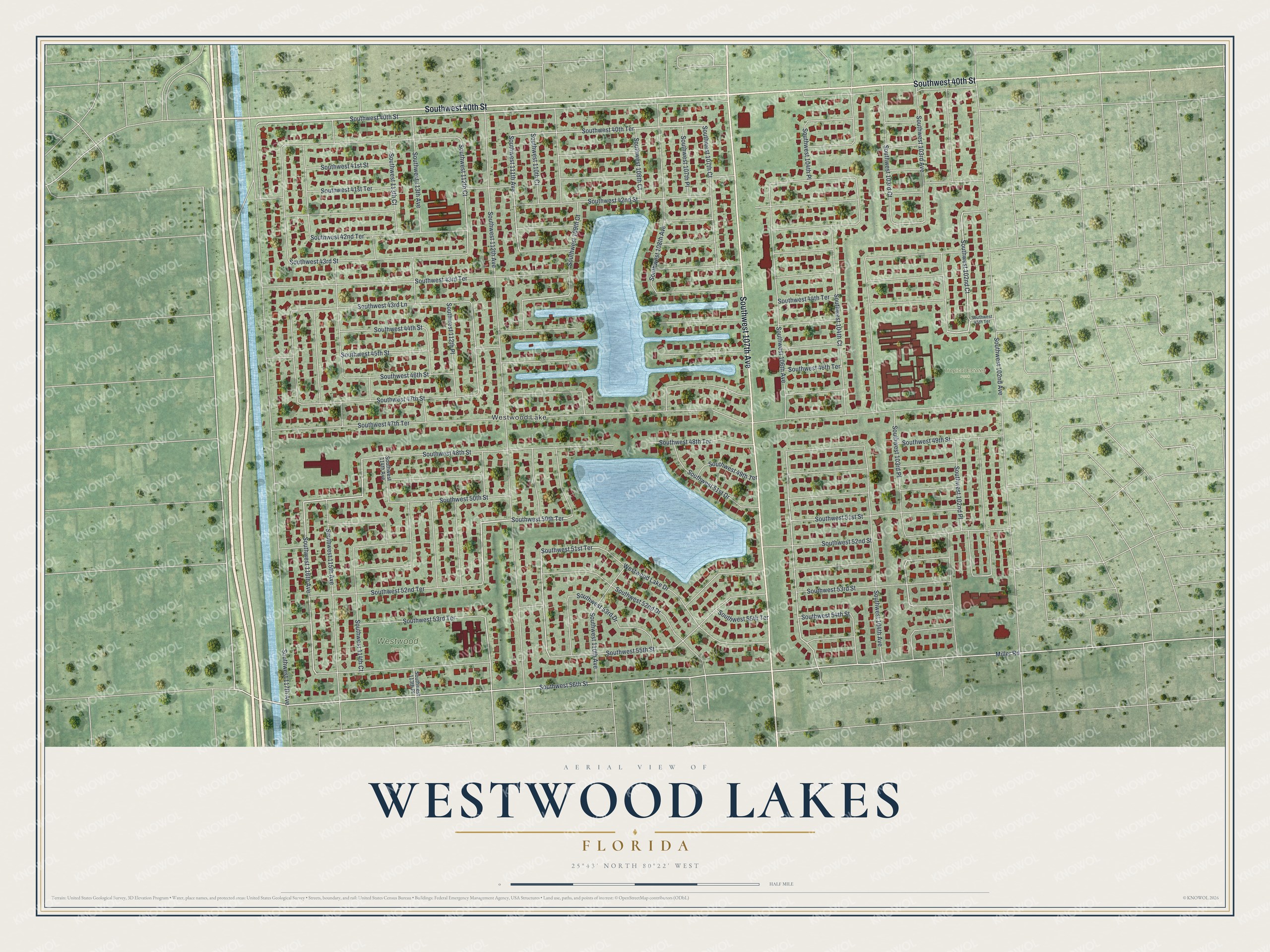 Watermarked full-map preview of Westwood Lakes, Florida