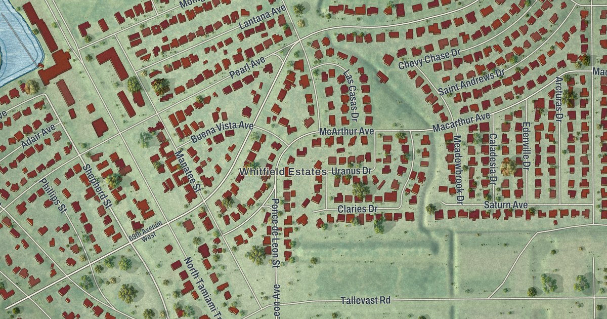 Map of Whitfield, Florida in 2026