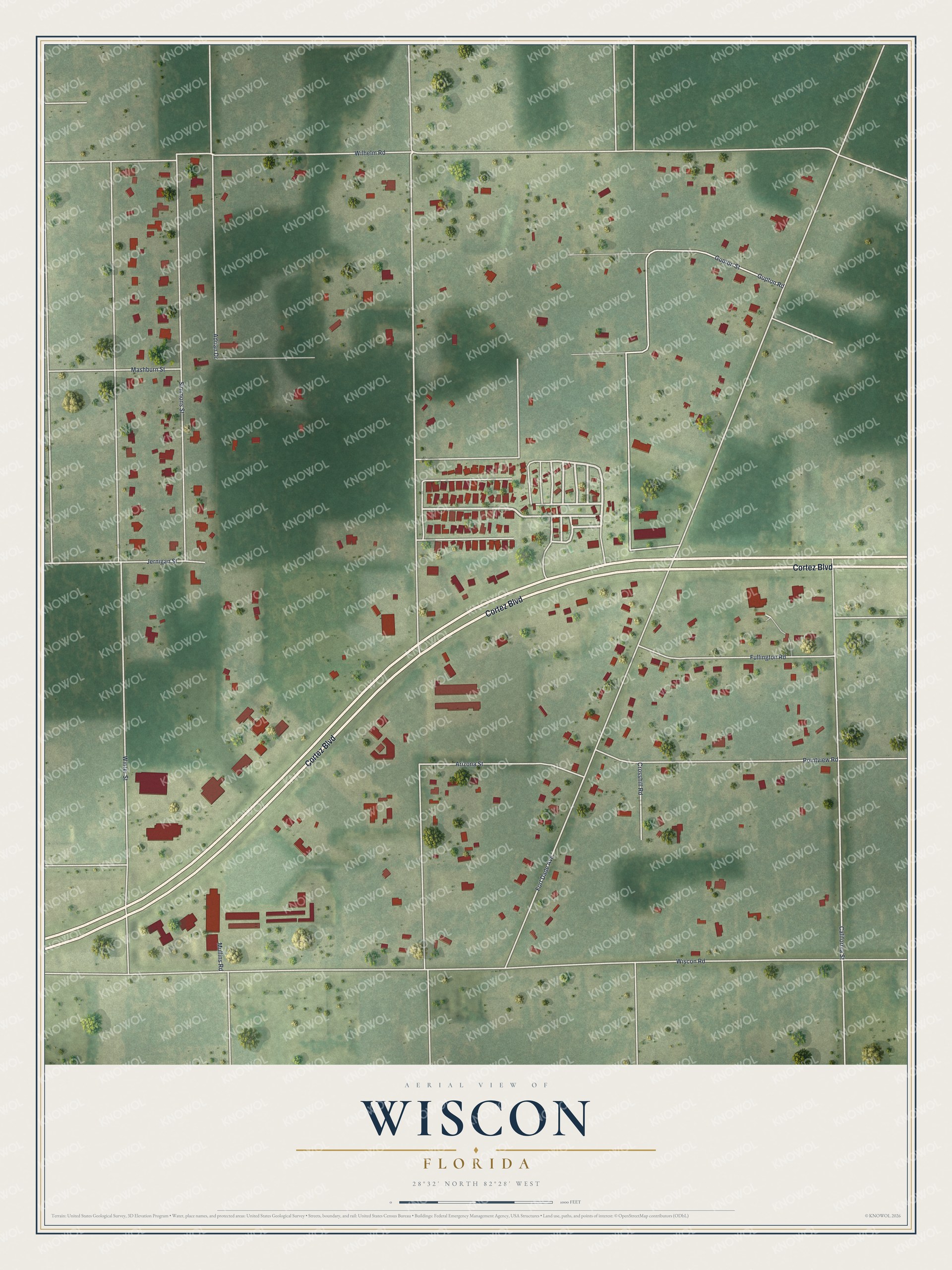 Watermarked full-map preview of Wiscon, Florida