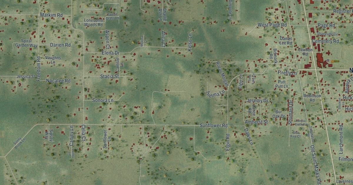 Map of Woodville, Florida in 2026