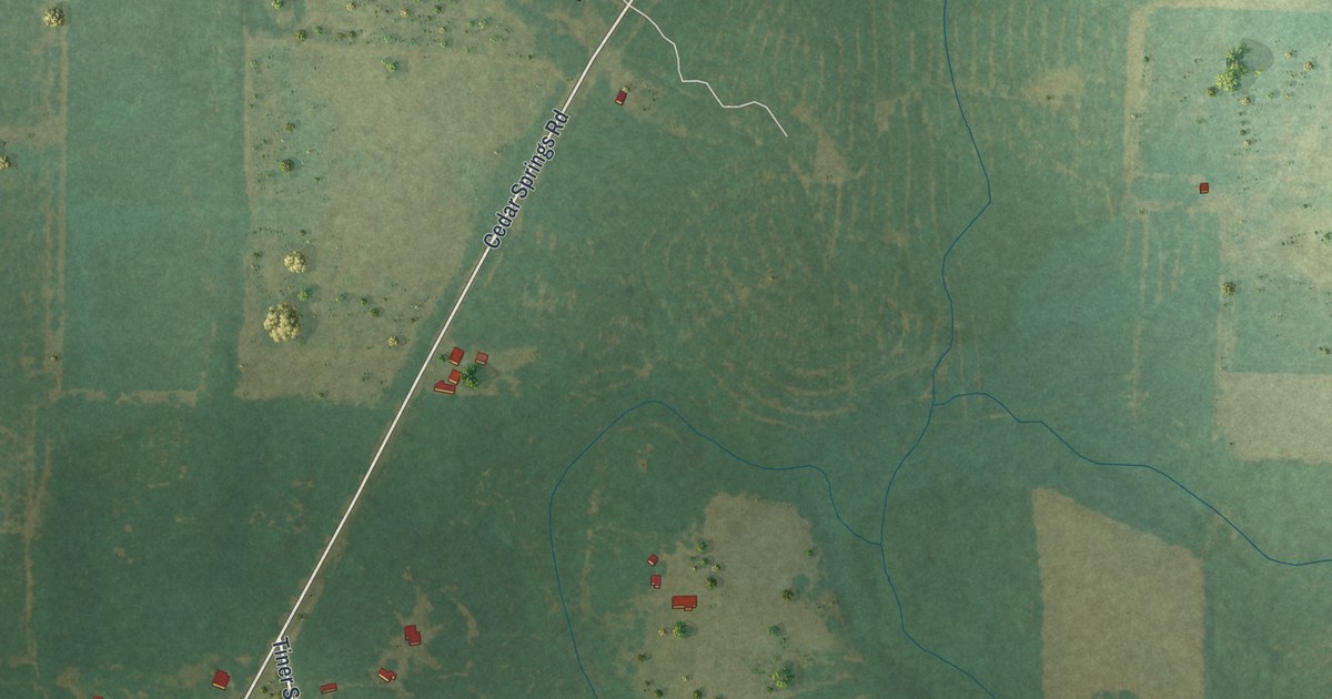 Map of Cedar Springs, Georgia in 2026