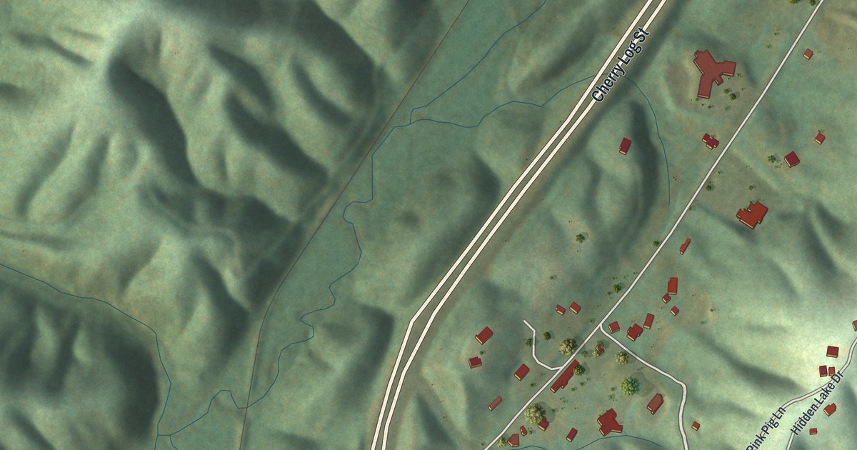 Map of Cherry Log, Georgia in 2026