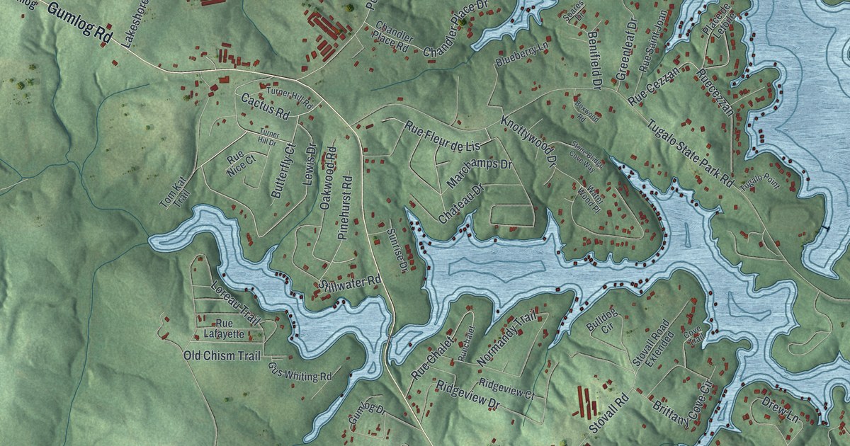 Map of Gumlog, Georgia in 2026