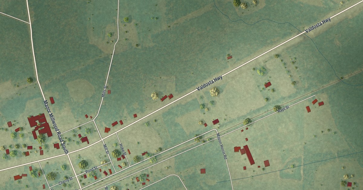 Map of Manor, Georgia in 2026
