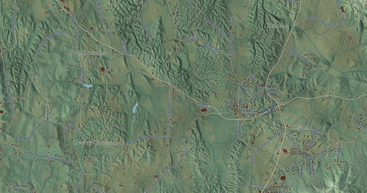 Detailed Map of Pine Log, Georgia