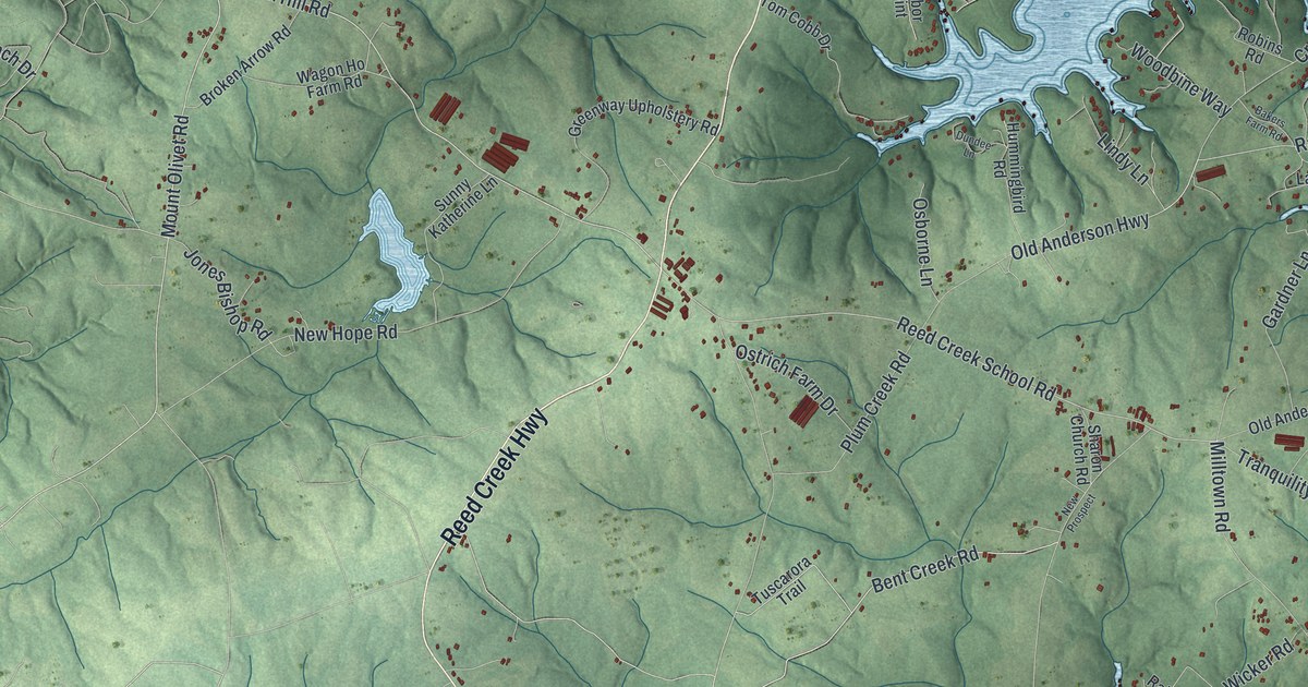 Detailed Map of Reed Creek, Georgia