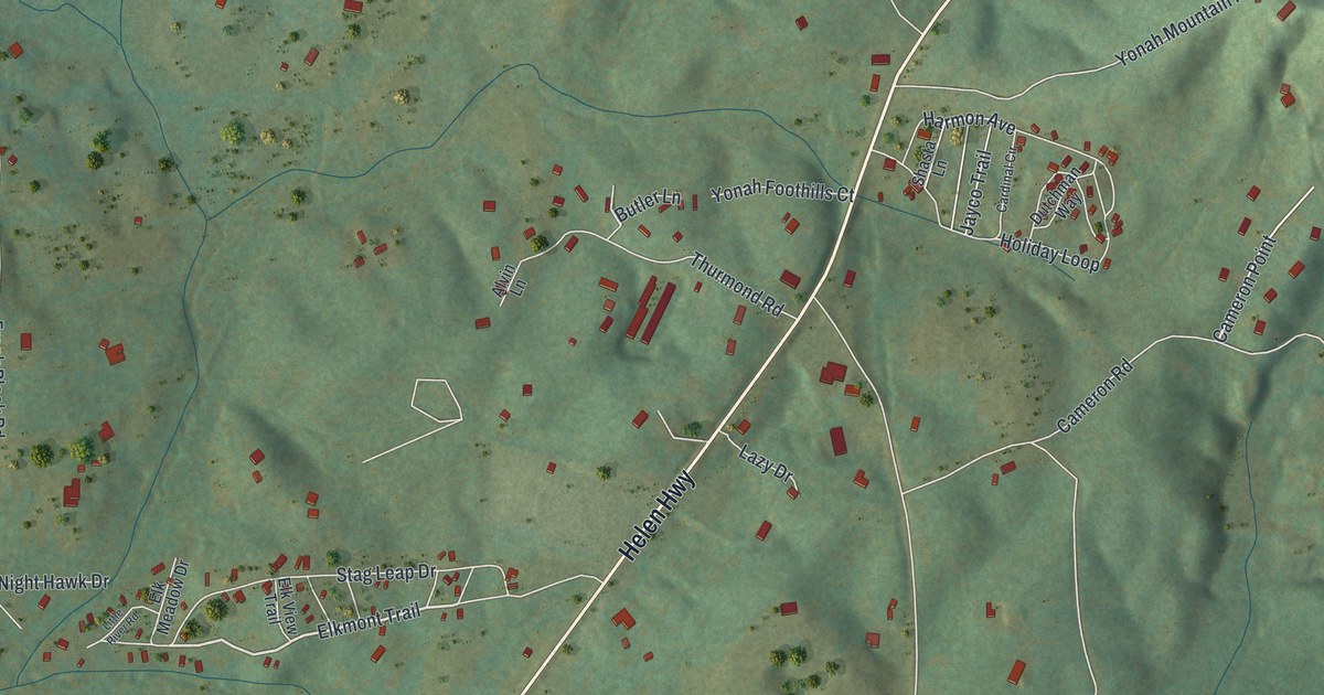 Map of Yonah, Georgia in 2026