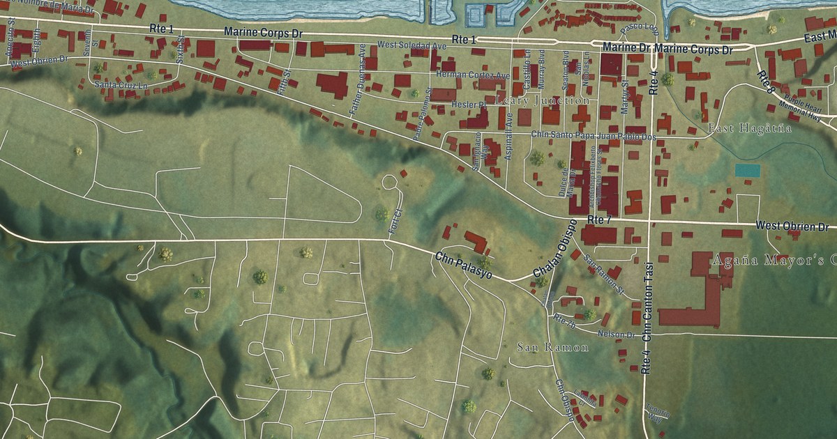 Map of Hagåtña, Guam in 2026