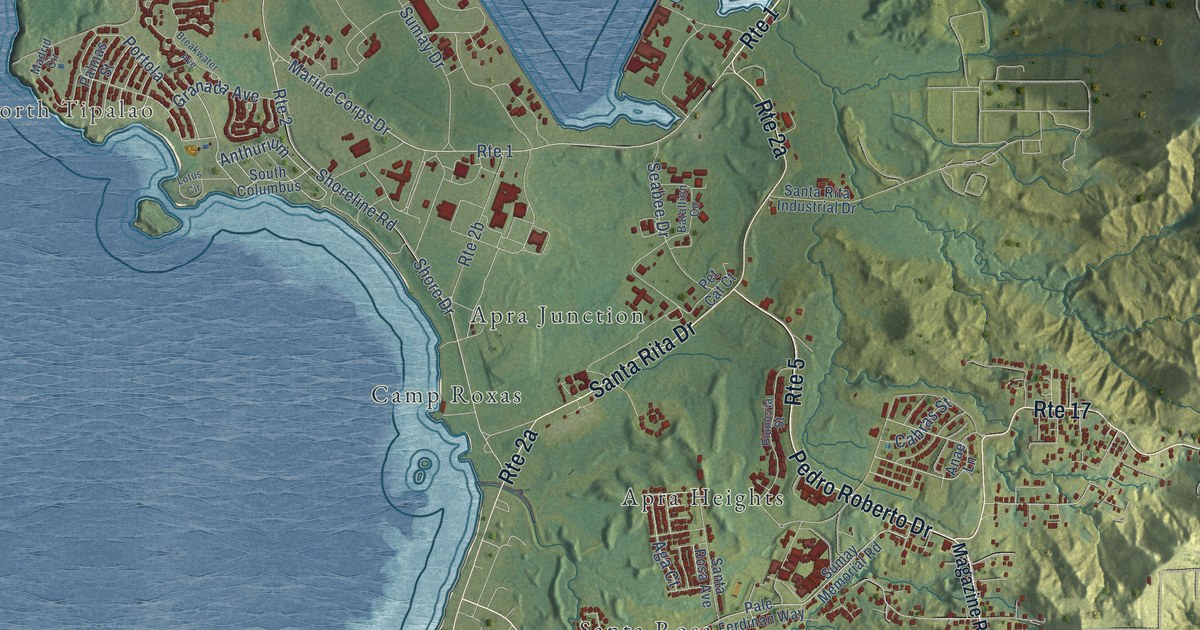 Map of Sånta Rita-Sumai, Guam in 2026