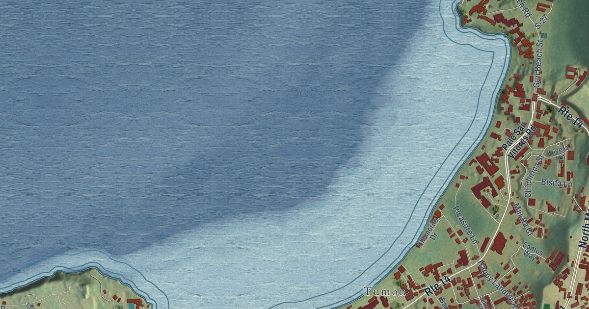 Map of Tamuning, Guam in 2026