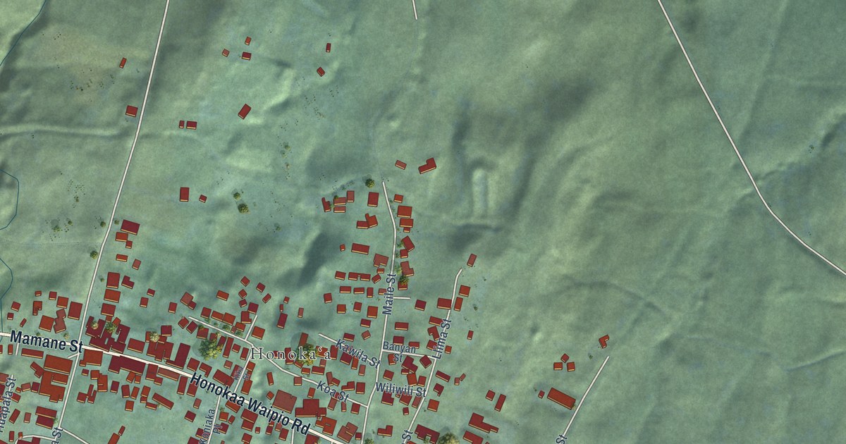 Map of Honokaa, Hawaii in 2026