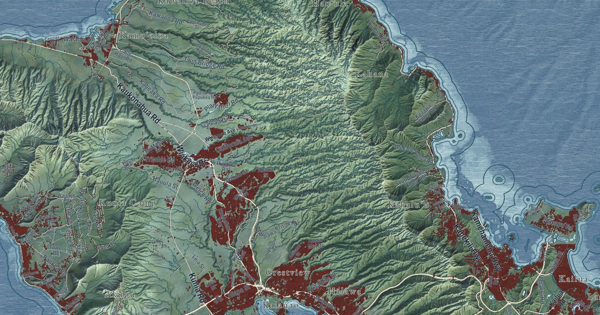 Map of Honolulu, Hawaii in 2026