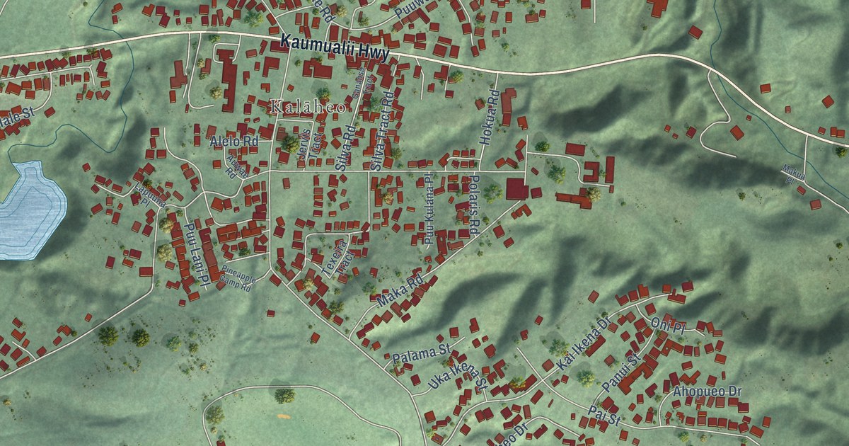 Map of Kalaheo, Hawaii in 2026