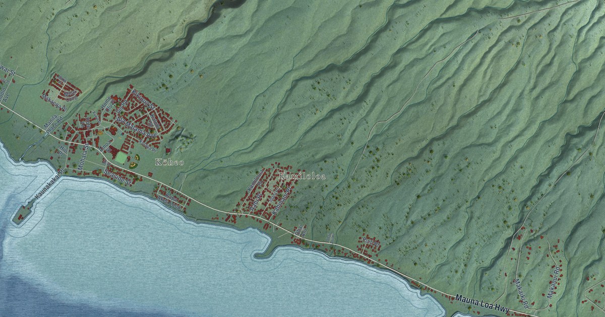 Detailed Map of Kaunakakai, Hawaii