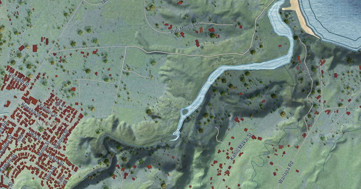 Map of Kilauea, Hawaii in 2026