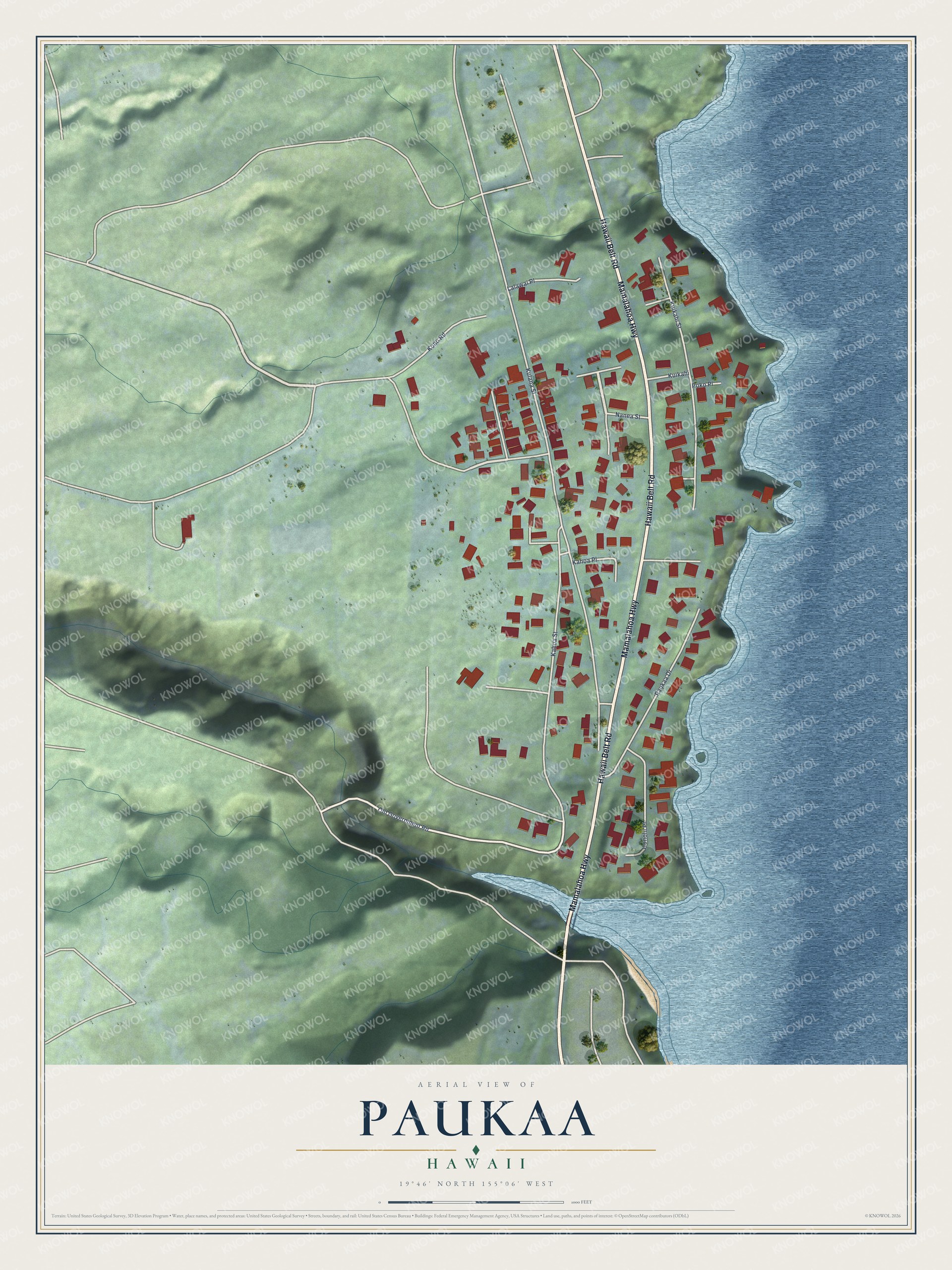 Watermarked full-map preview of Paukaa, Hawaii