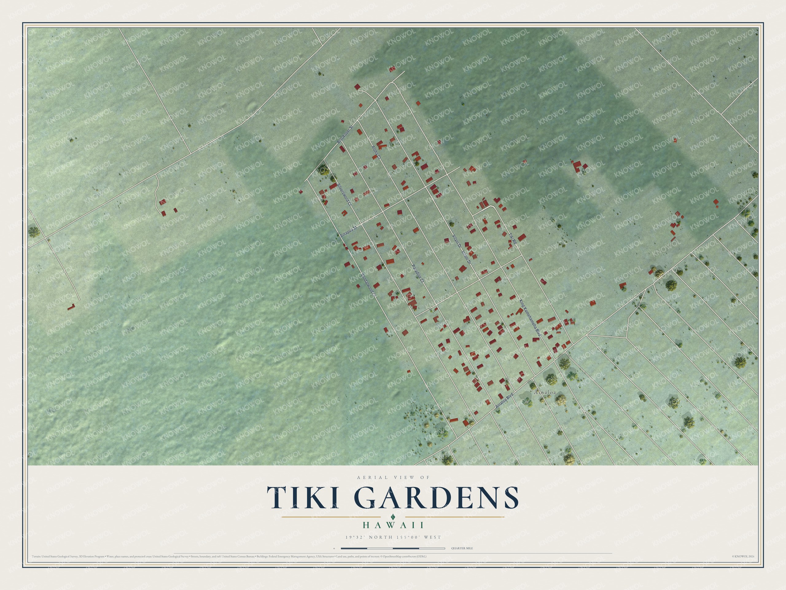 Watermarked full-map preview of Tiki Gardens, Hawaii