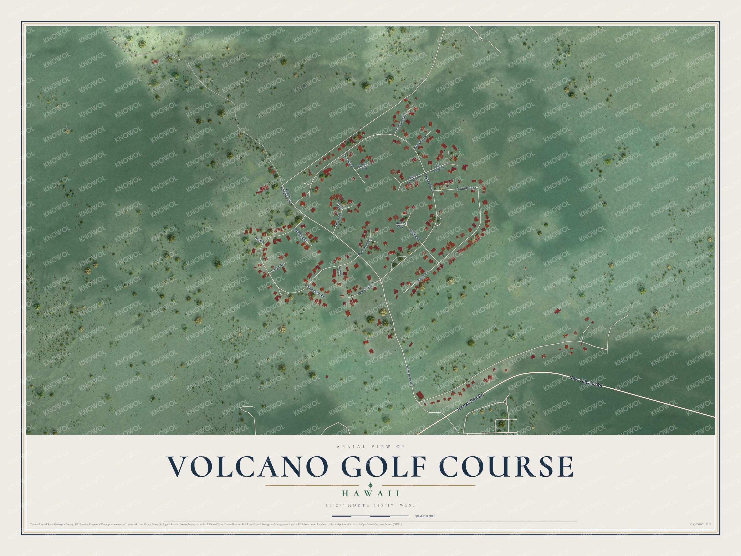 Watermarked full-map preview of Volcano Golf Course, Hawaii