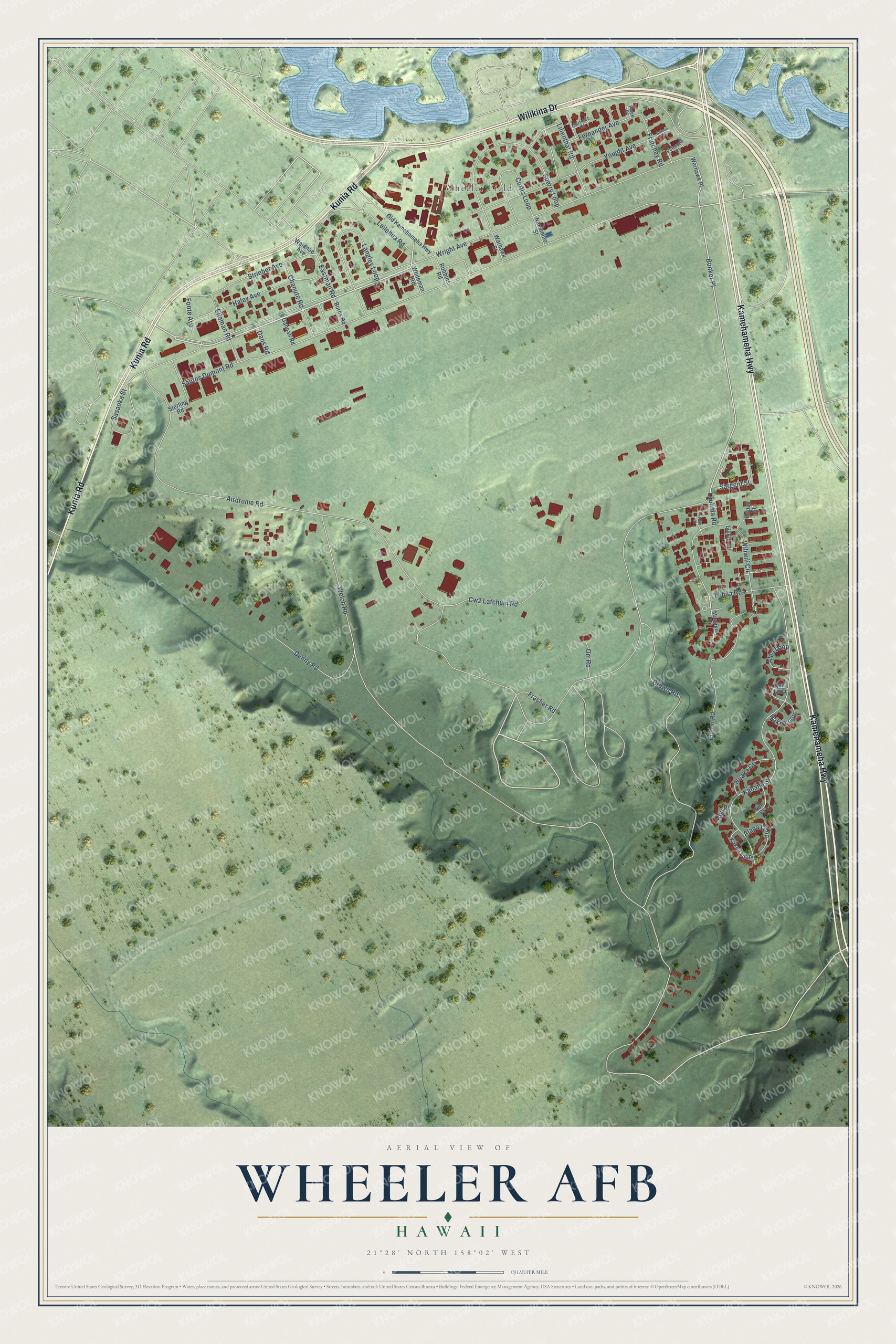 Watermarked full-map preview of Wheeler AFB, Hawaii