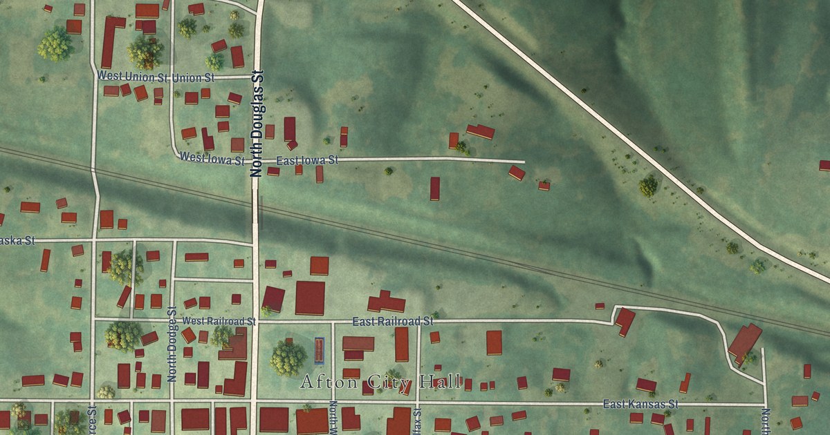 Map of Afton, Iowa in 2026