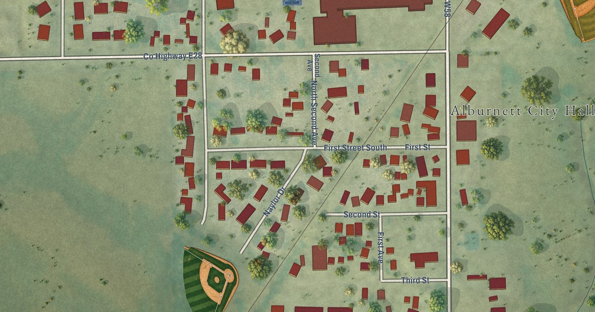 Map of Alburnett, Iowa in 2026