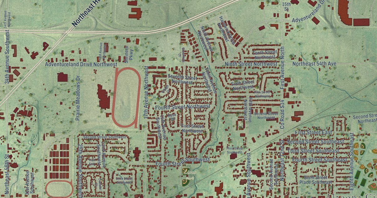 Map of Altoona, Iowa in 2026