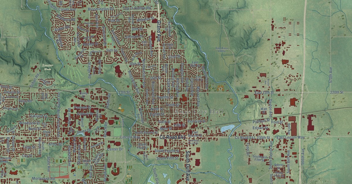 Map of Ames, Iowa in 2026