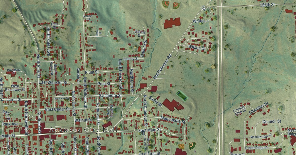 Map of Anamosa, Iowa in 2026