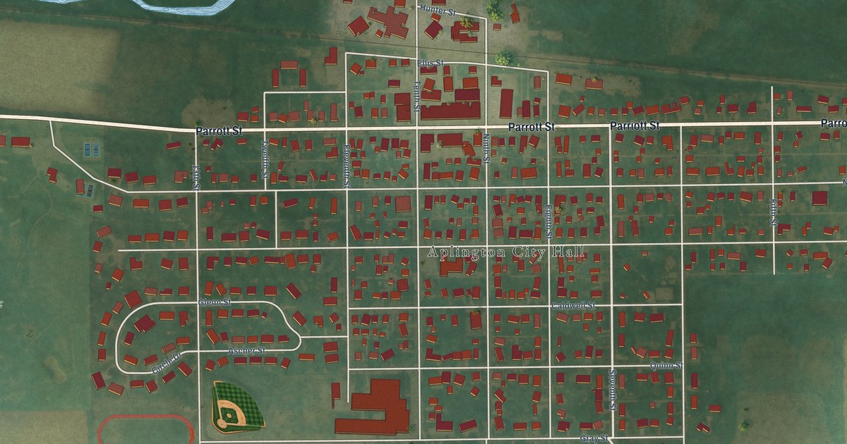 Map of Aplington, Iowa in 2026