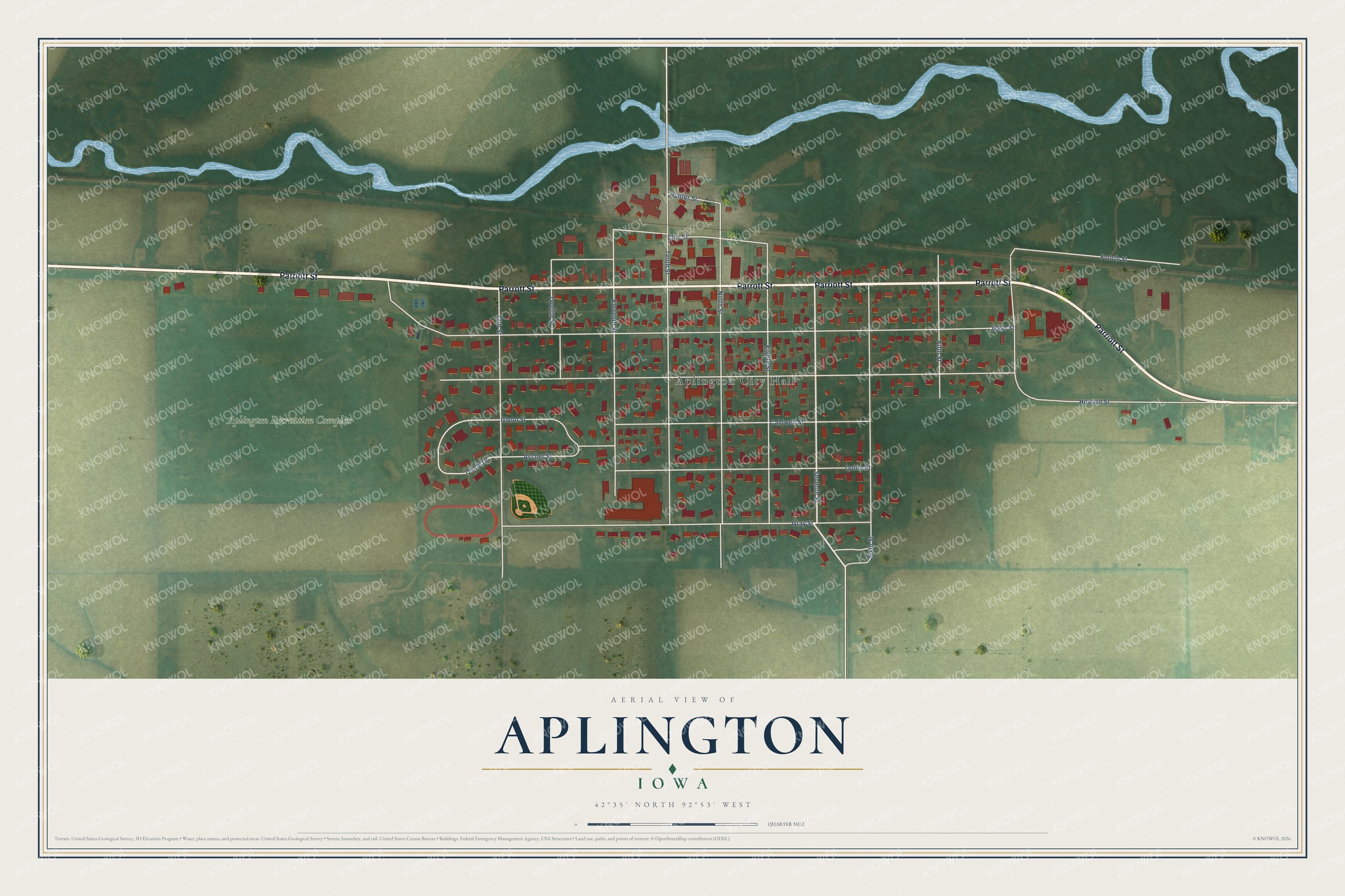 Watermarked full-map preview of Aplington, Iowa