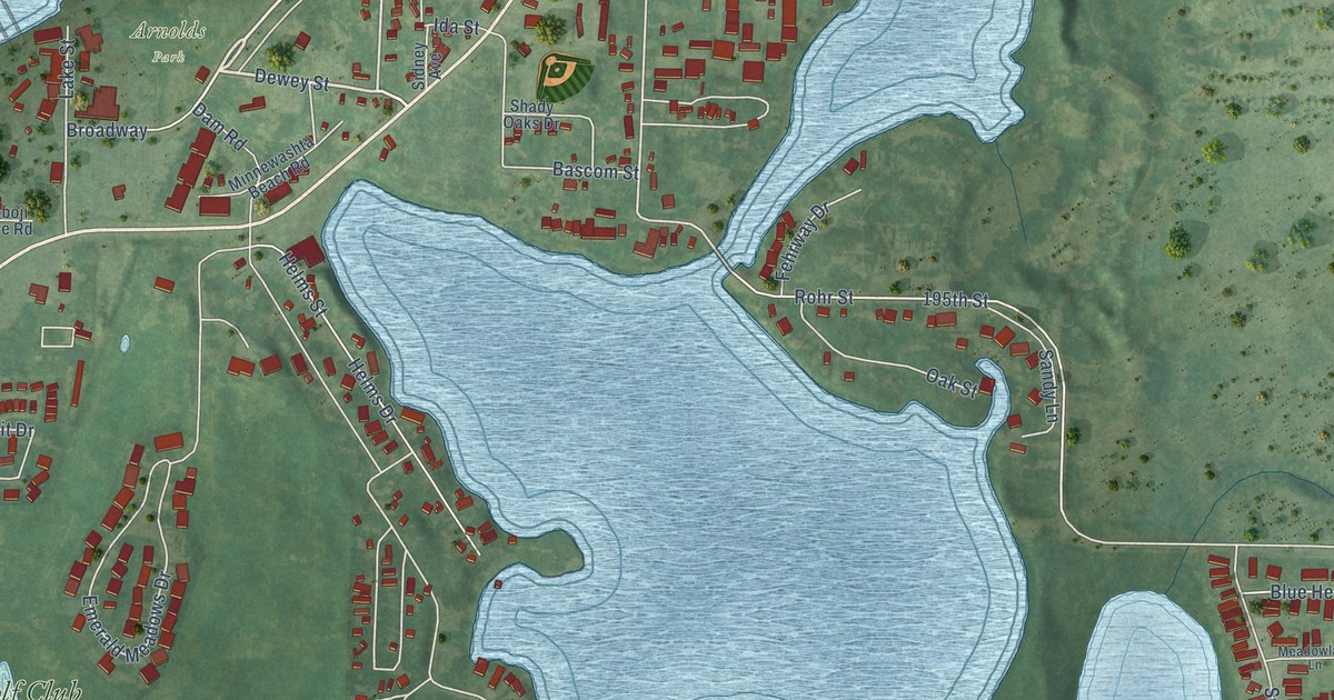 Map of Arnolds Park, Iowa in 2026