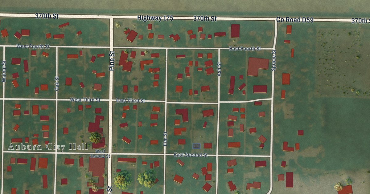 Map of Auburn, Iowa in 2026