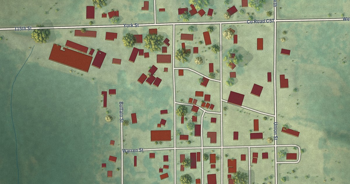Map of Aurora, Iowa in 2026