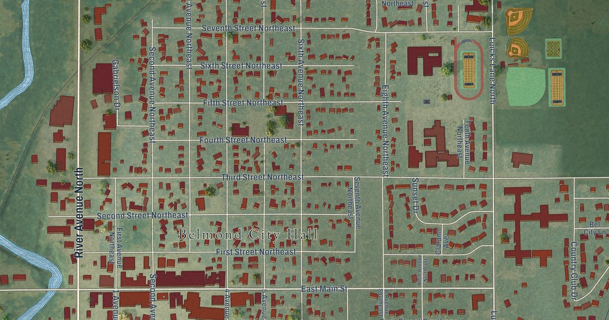 Map of Belmond, Iowa in 2026