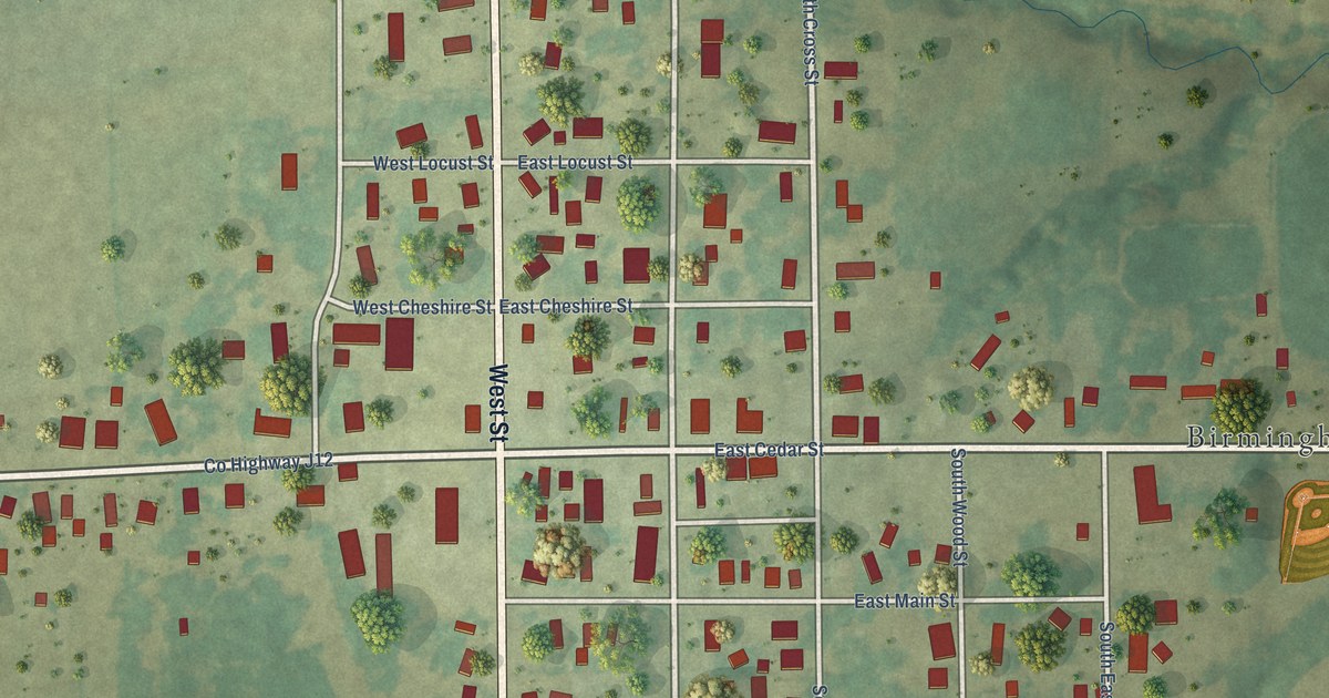Map of Birmingham, Iowa in 2026
