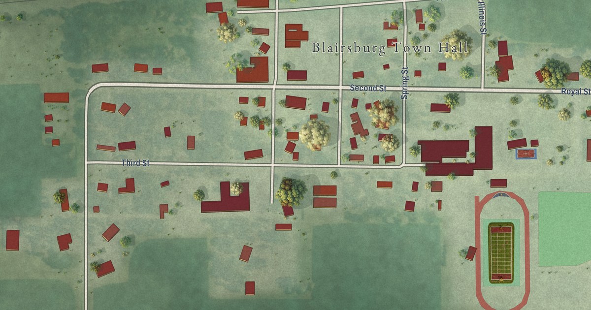 Map of Blairsburg, Iowa in 2026
