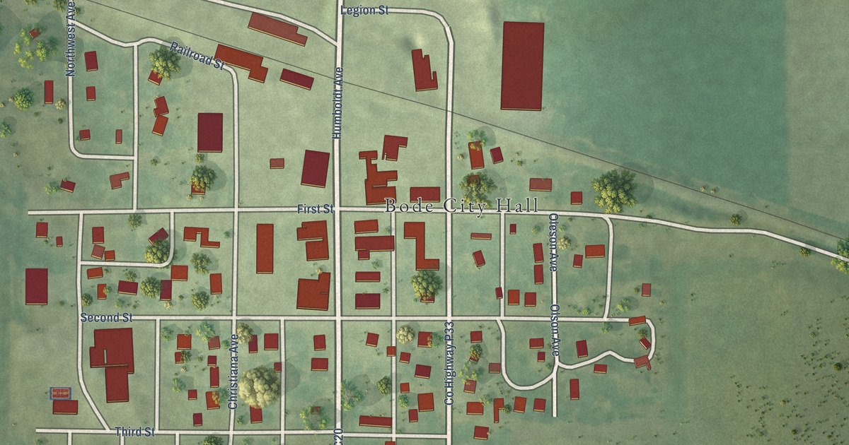 Map of Bode, Iowa in 2026