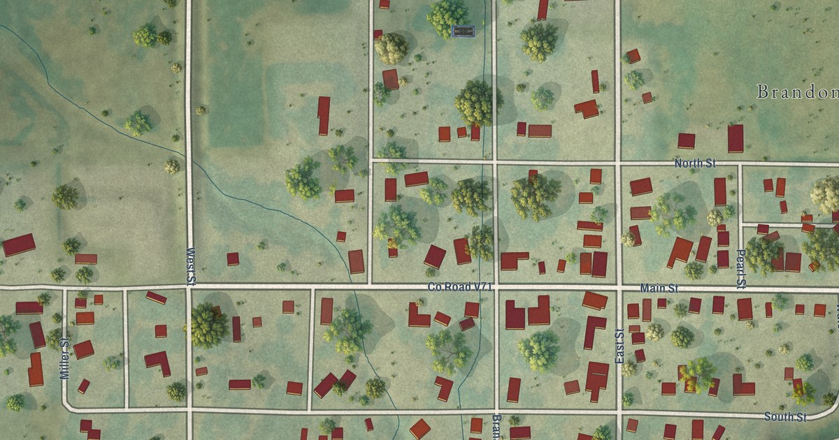 Map of Brandon, Iowa in 2026