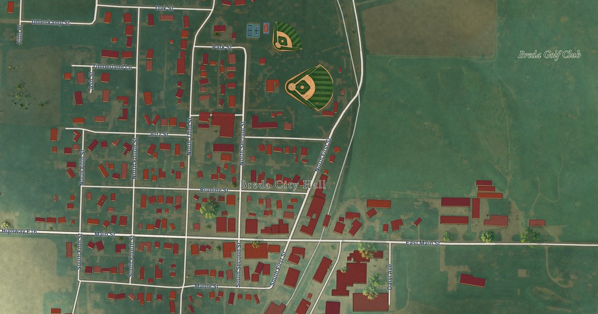 Map of Breda, Iowa in 2026