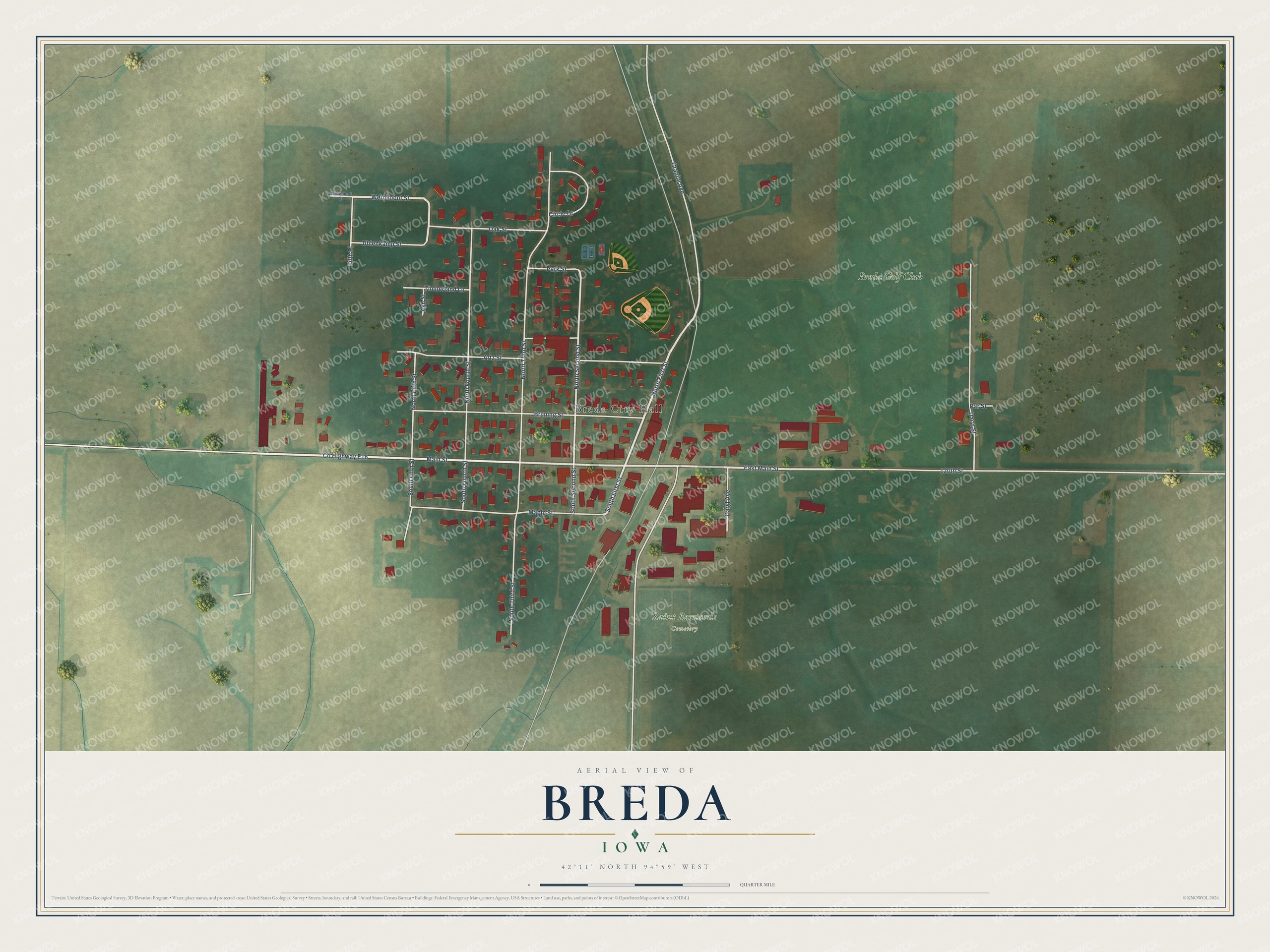 Watermarked full-map preview of Breda, Iowa