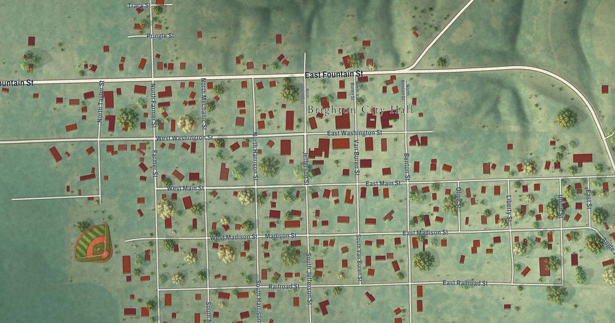 Map of Brighton, Iowa in 2026